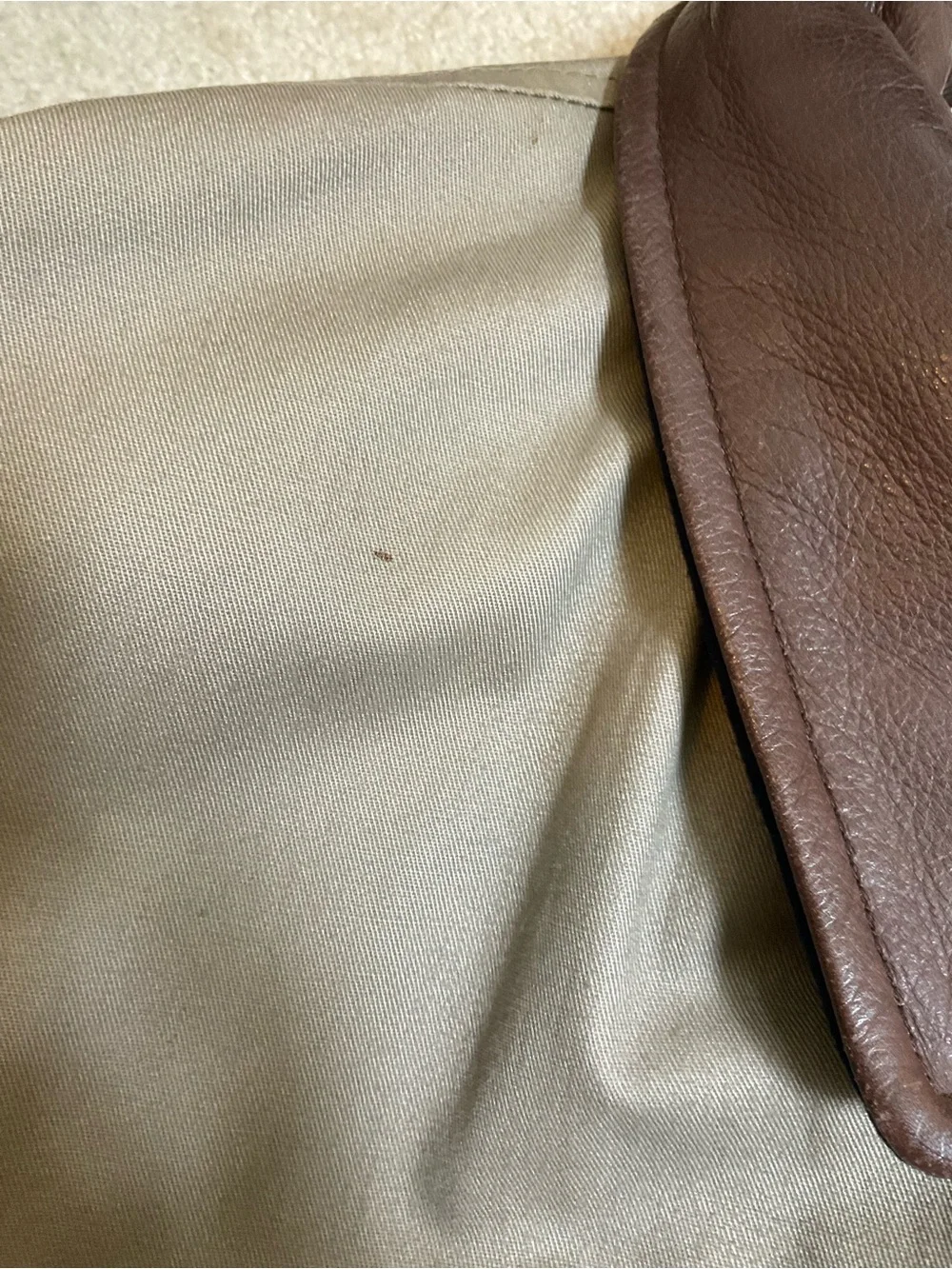 L.L. Bean Men’s Taupe Field Coat with Dark Brown Collar
